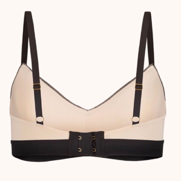 LIVELY Mesh-Trim Sweetheart Bralette Toasted Almond/Jet Black Small - Picture 3 of 8